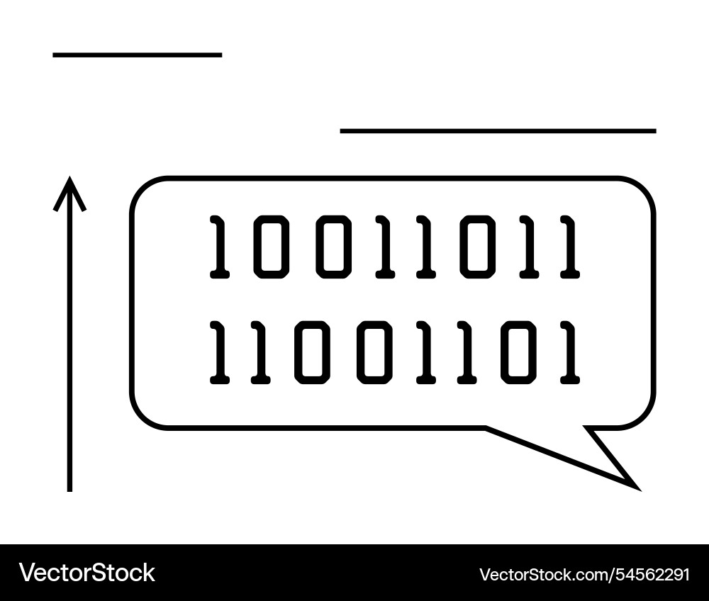 Binary code speech bubble with minimalistic design Vector Image