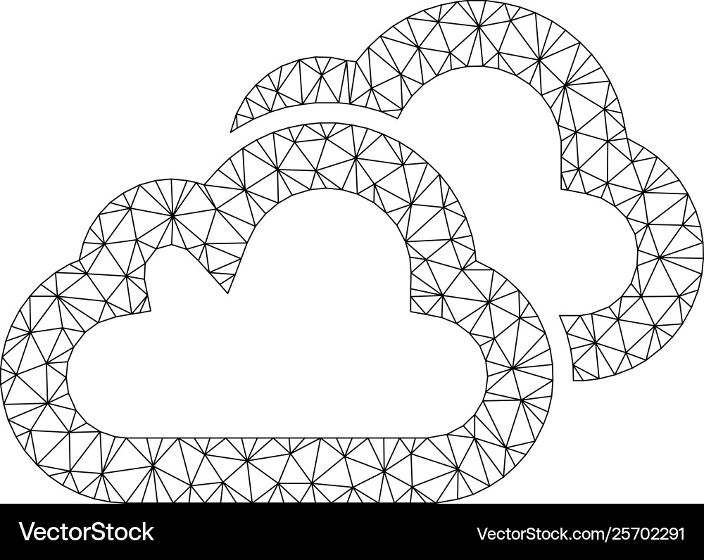 Clouds polygonal frame mesh Clouds polygonal frame mesh vector image