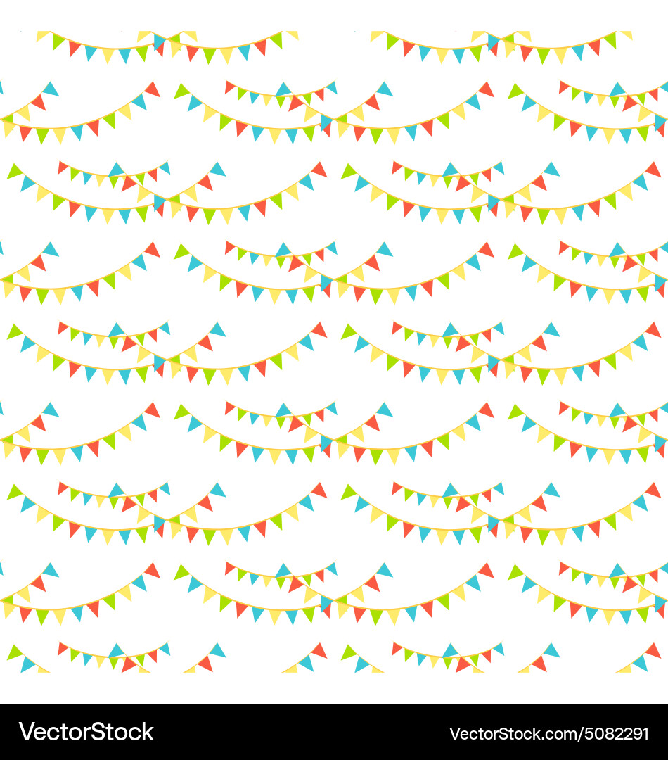 Colorful Bunting Flags Pattern Vector Image