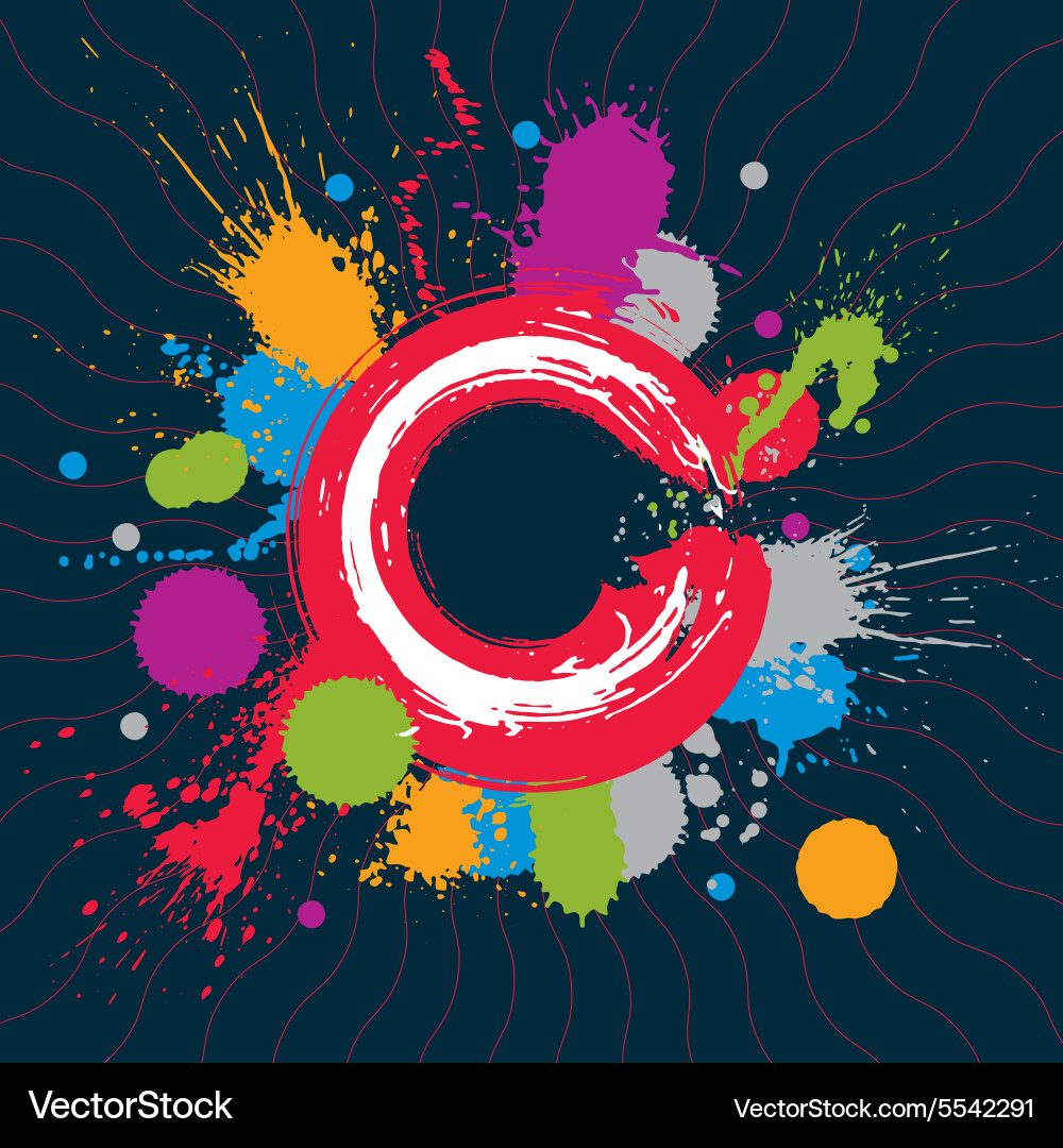 Colorful ink splash seamless pattern with overlap Vector Image