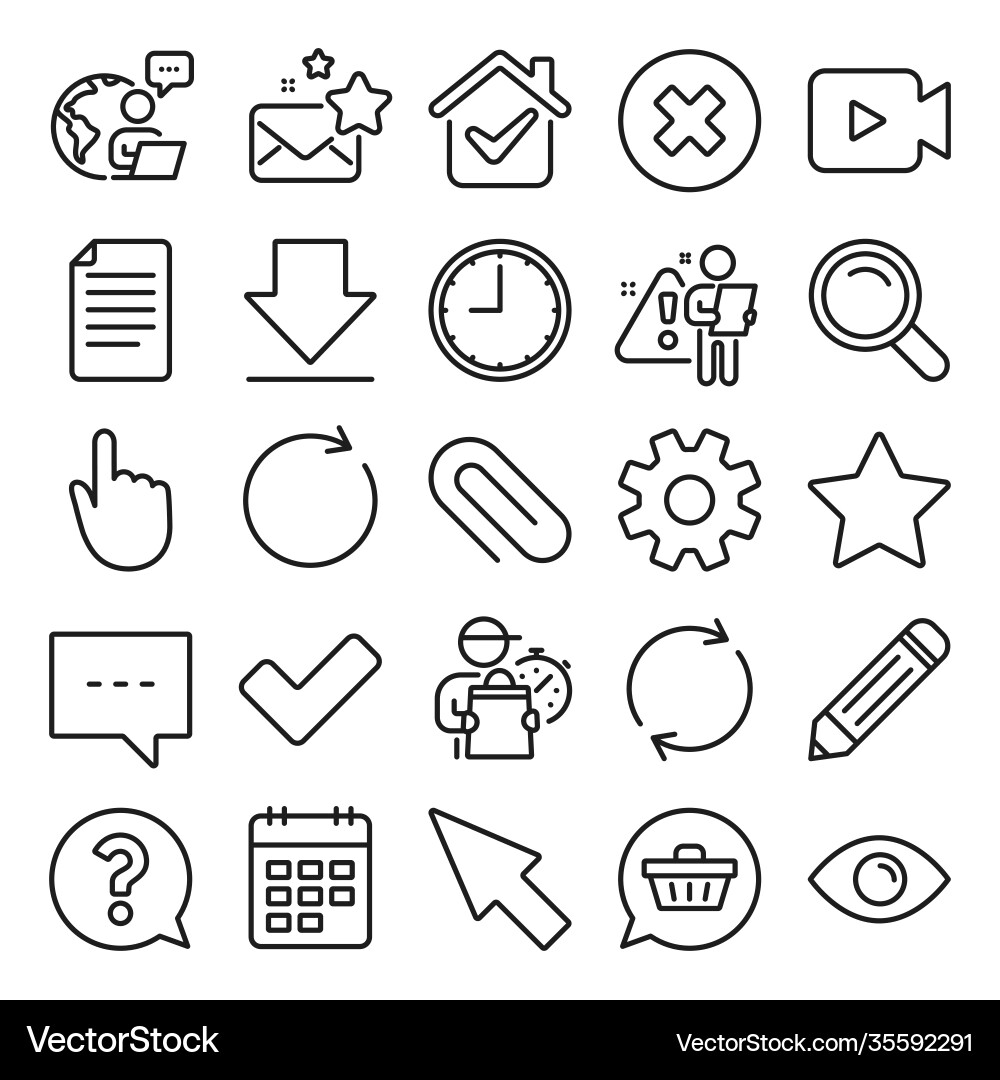 Document time and calendar line icons question Document time and calendar line icons question vector image