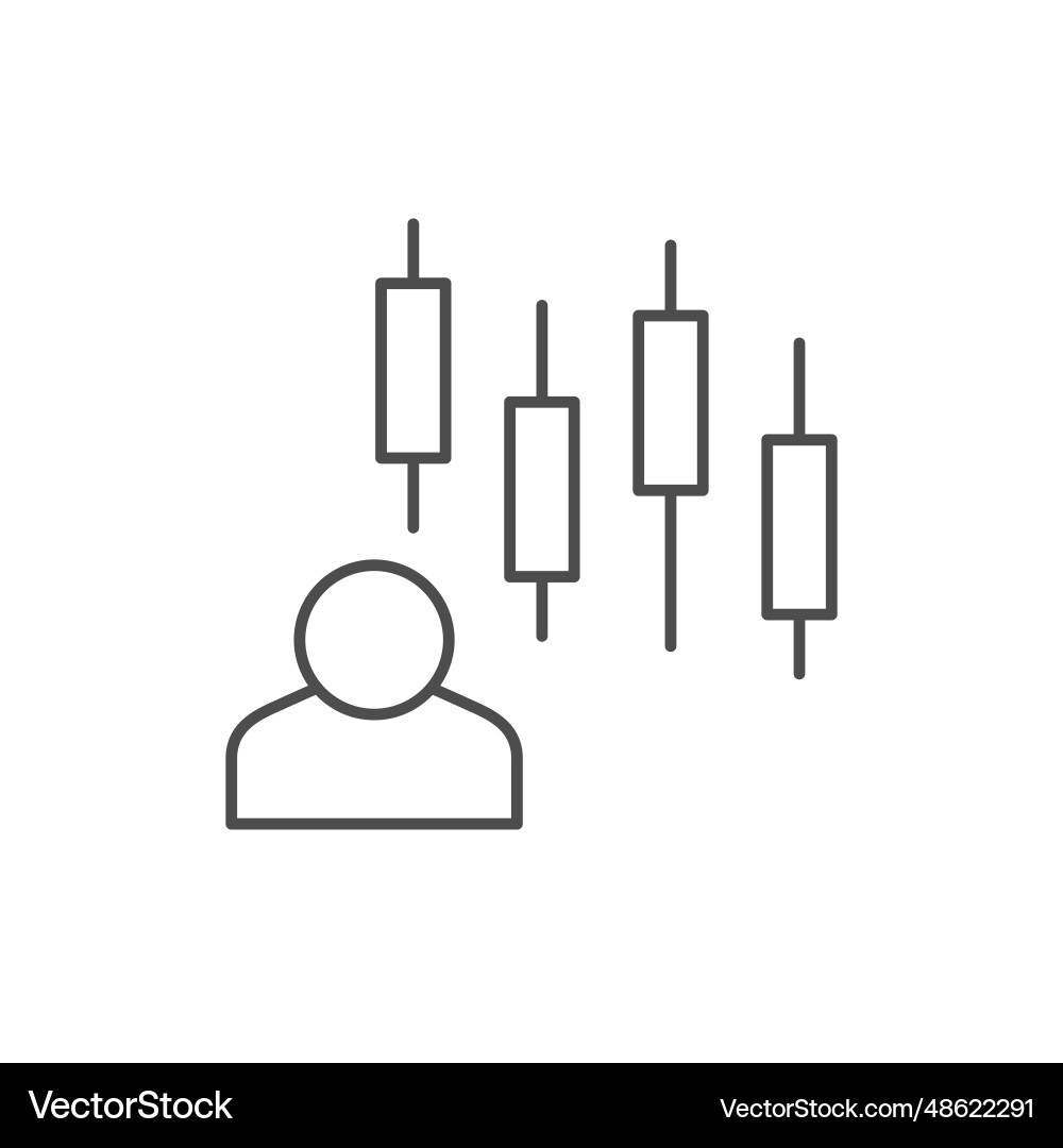 Financial trader line outline icon Financial trader line outline icon vector image