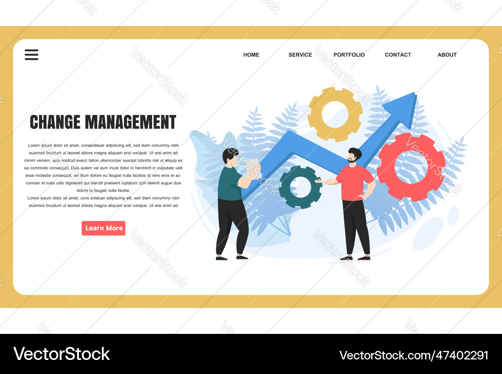 Flat design concept change management for website vector image