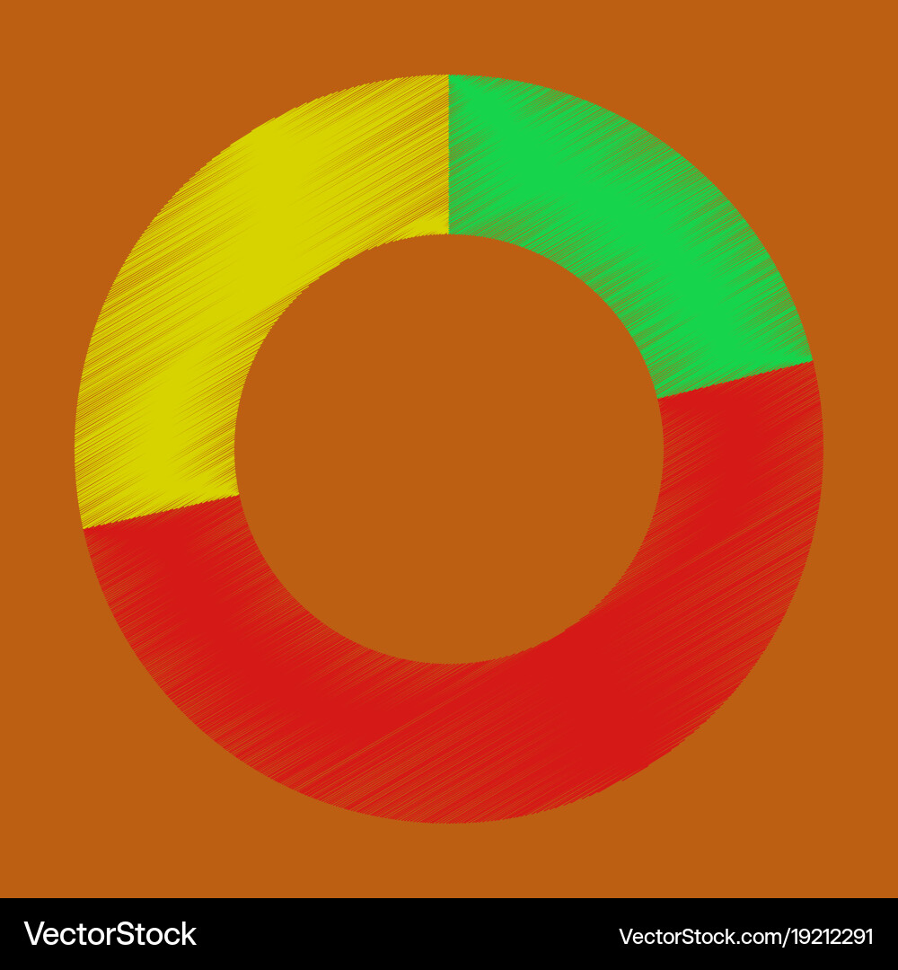 Flat shading style icon pie chart Vector Image