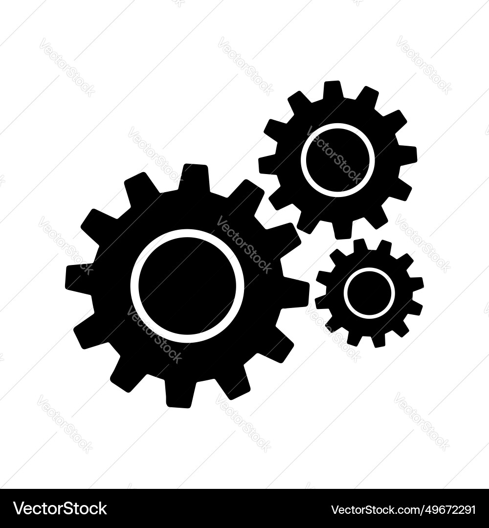 Gears sign simple icon on background of work Vector Image