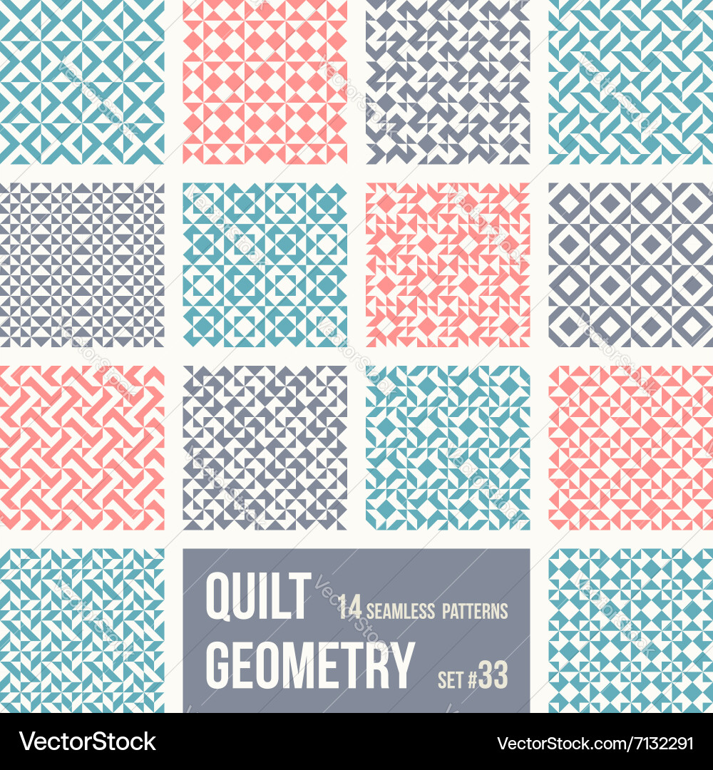Geometric Tile Set - Retro Patterns vector image