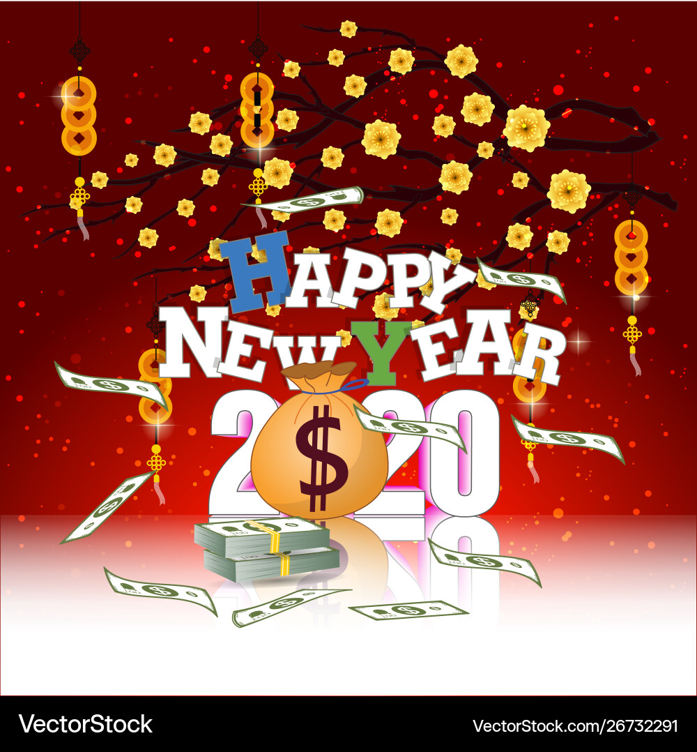 Happy new chinese year 2020 rat Happy new chinese year 2020 rat vector image