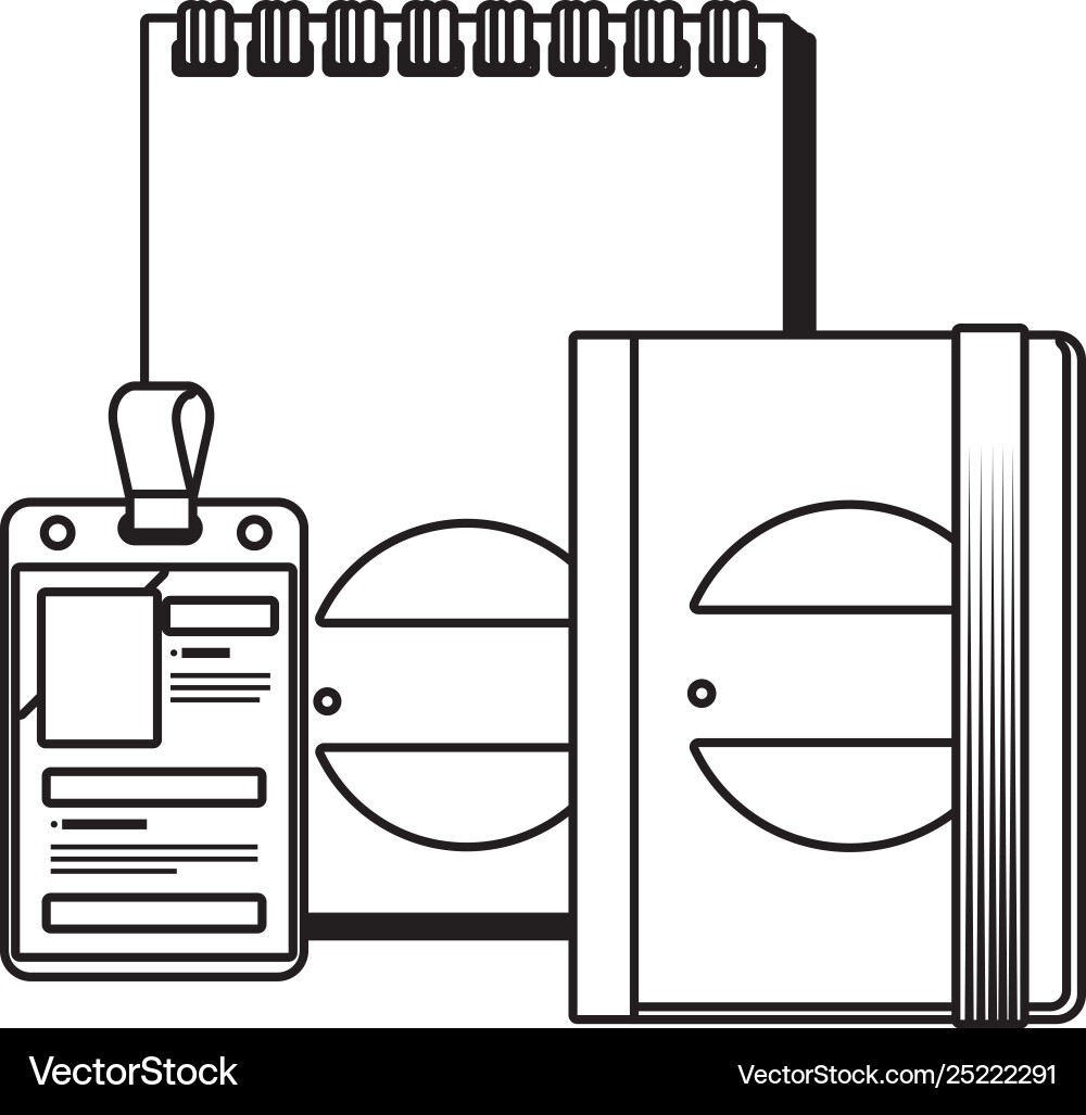 Identification badge and notepad with company Identification badge and notepad with company vector image