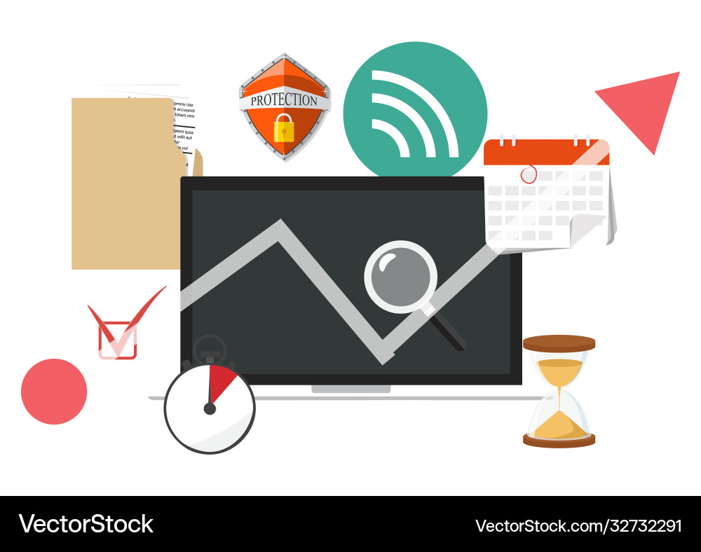 Information and development website statistic Information and development website statistic vector image