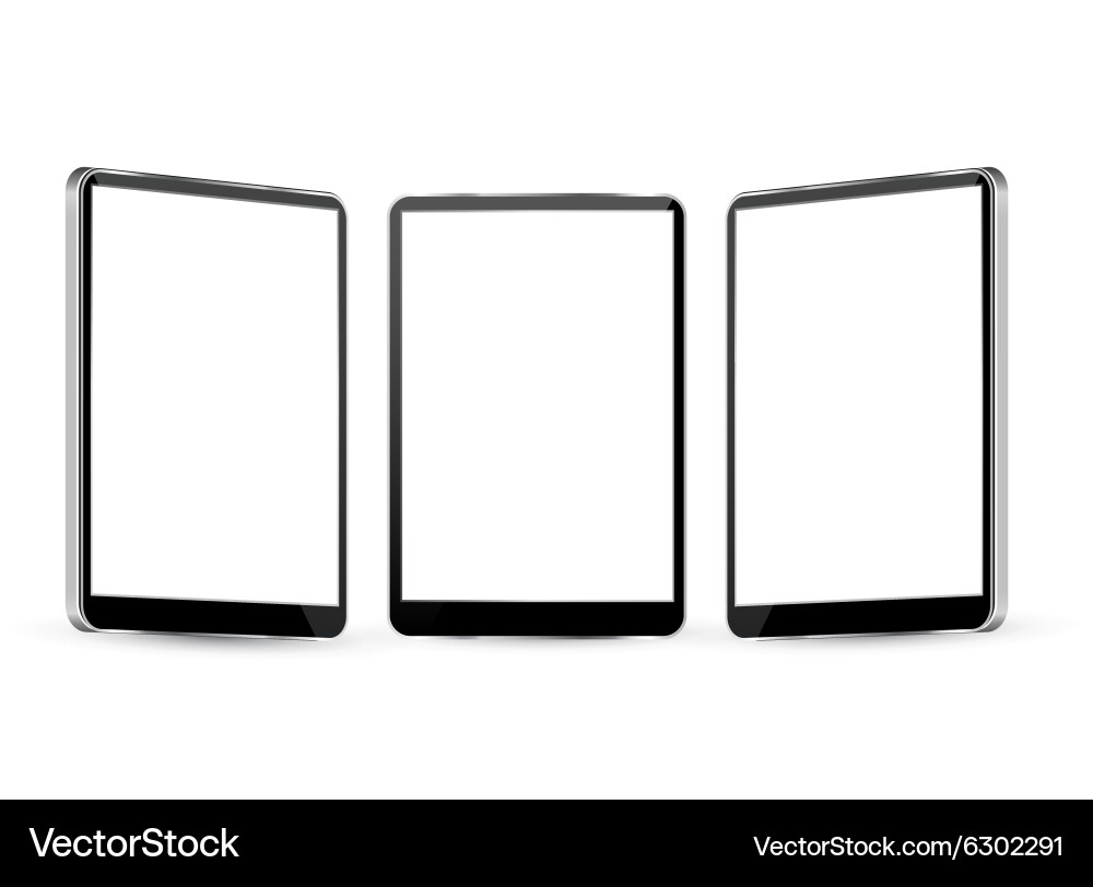 Mehrfach Tablette Ansichten Vektorbild