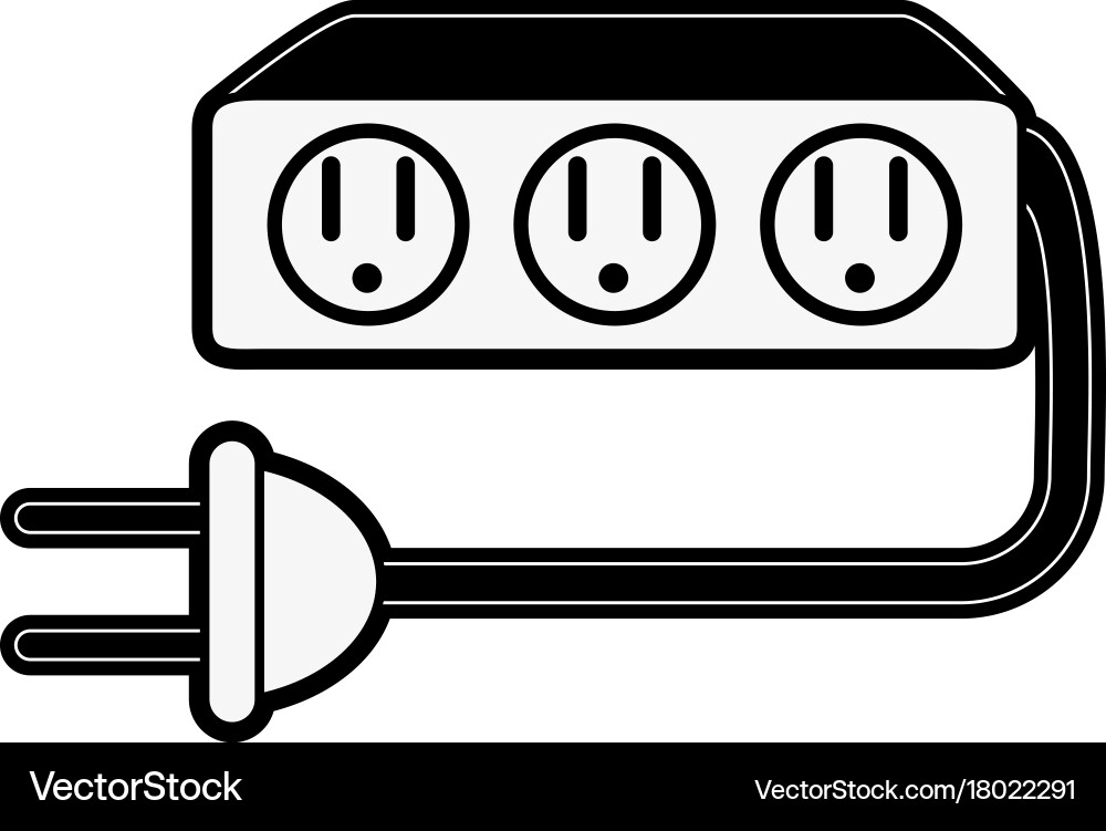 Multiple outlets with plug icon image vector image