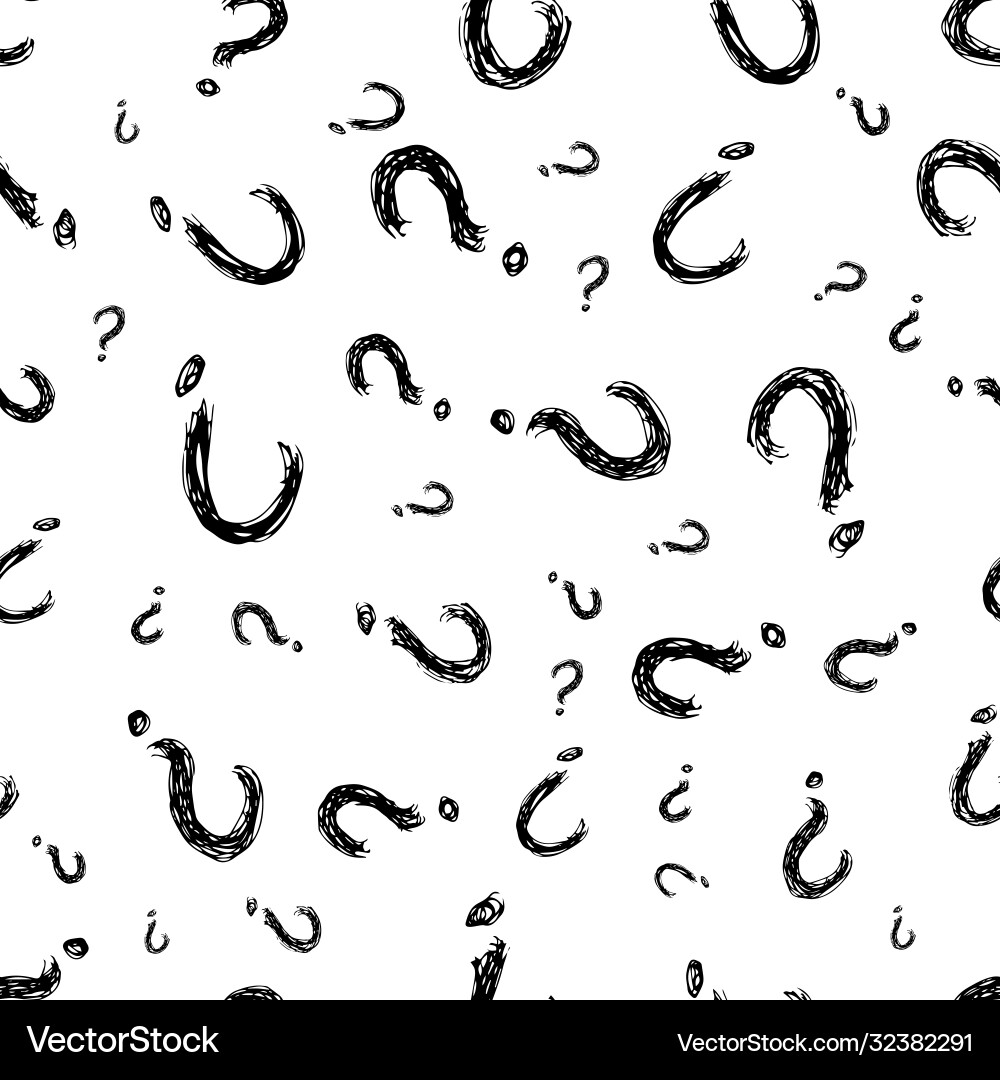 Seamless pattern with doodle question mark symbol Vector Image