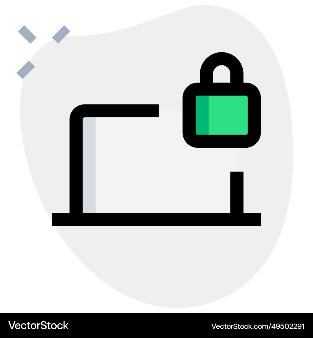 Secure laptop with built-in locking mechanism Vector Image
