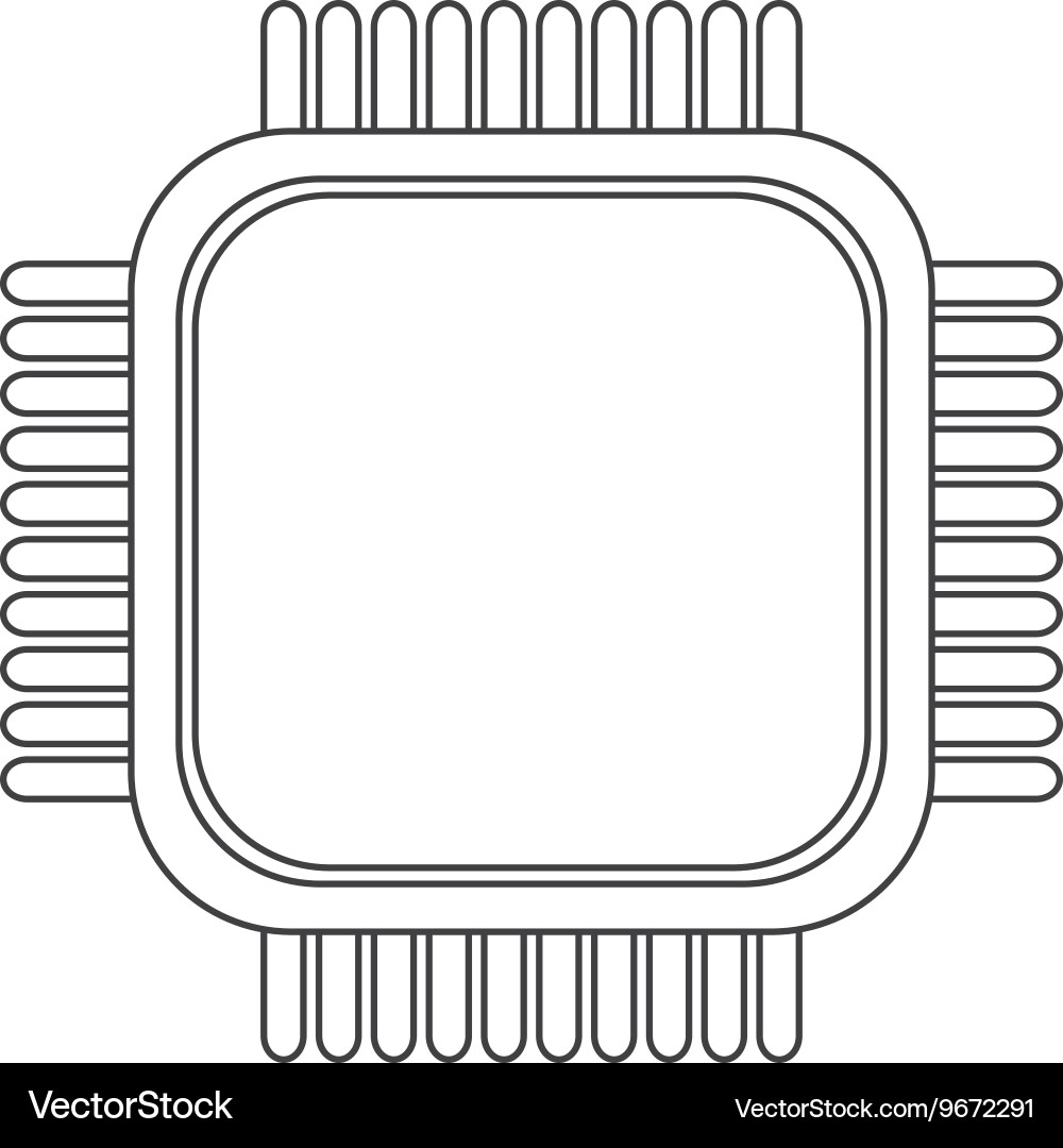 Simple cpu icon vector image