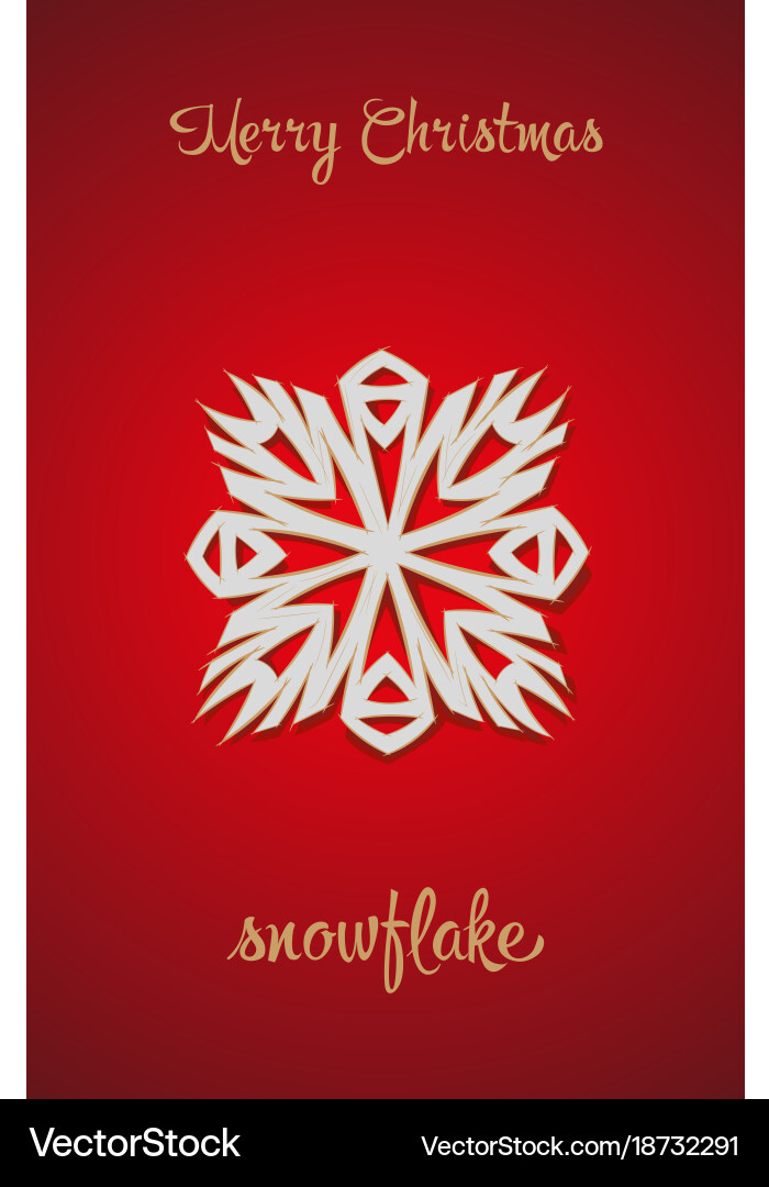Snowflake on a red background vector image