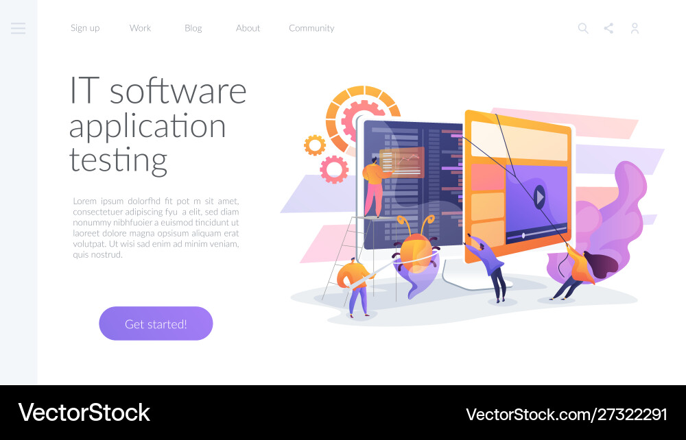 Software testing landing page concept Software testing landing page concept vector image