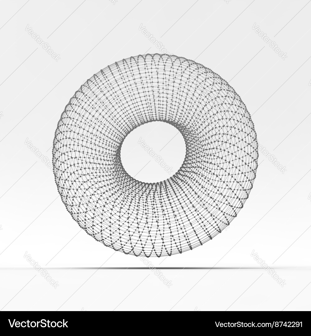 Torus molecular lattice connection structure 3d Vector Image