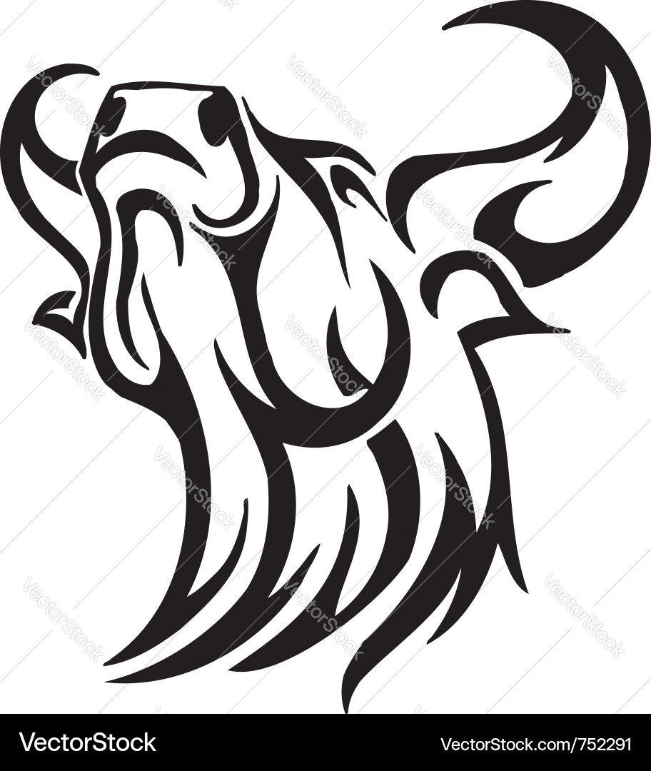 Tribal Bull - Fierce Strength Vector Image
