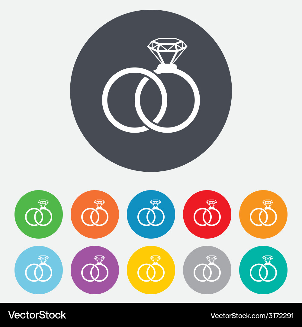 Wedding Ring Set Icon Vector Image