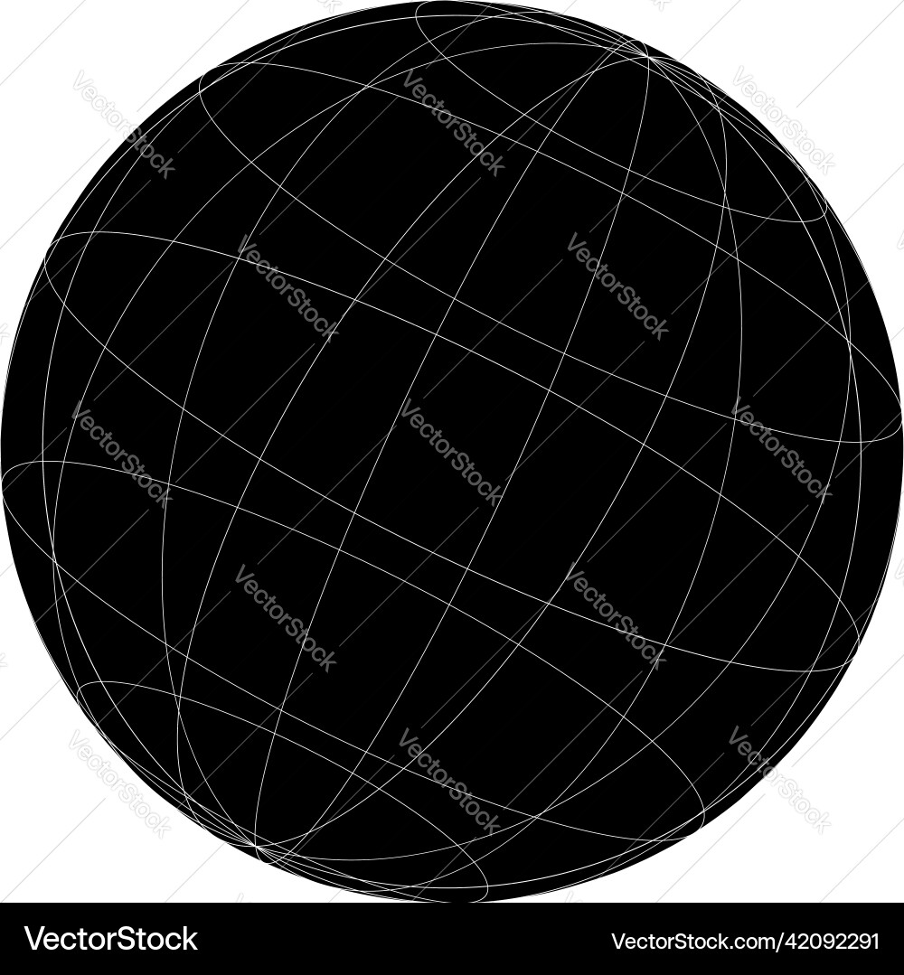 Wireframe grid mesh sphere globe ball Wireframe grid mesh sphere globe ball vector image