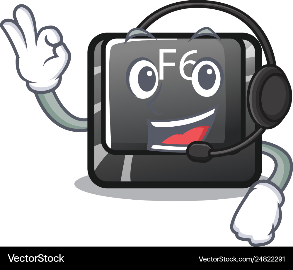 With headphone f6 button installed on character Vector Image