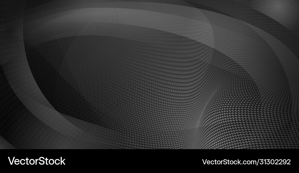 Abstract background halftone dots and curved vector image