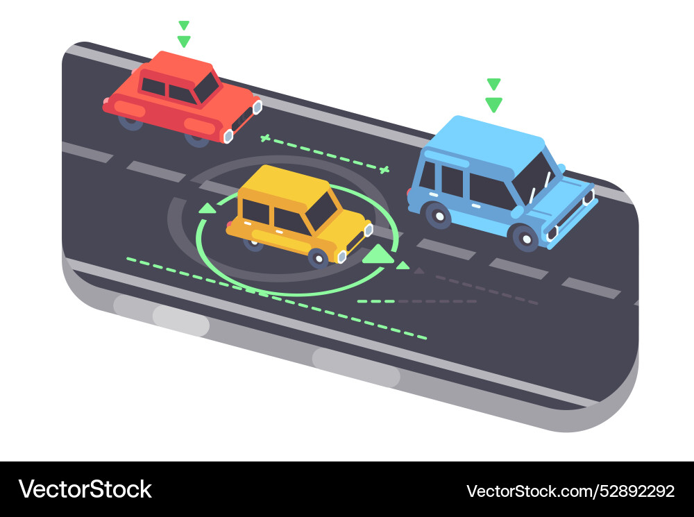 Autonomous vehicle navigation Autonomous vehicle navigation vector image