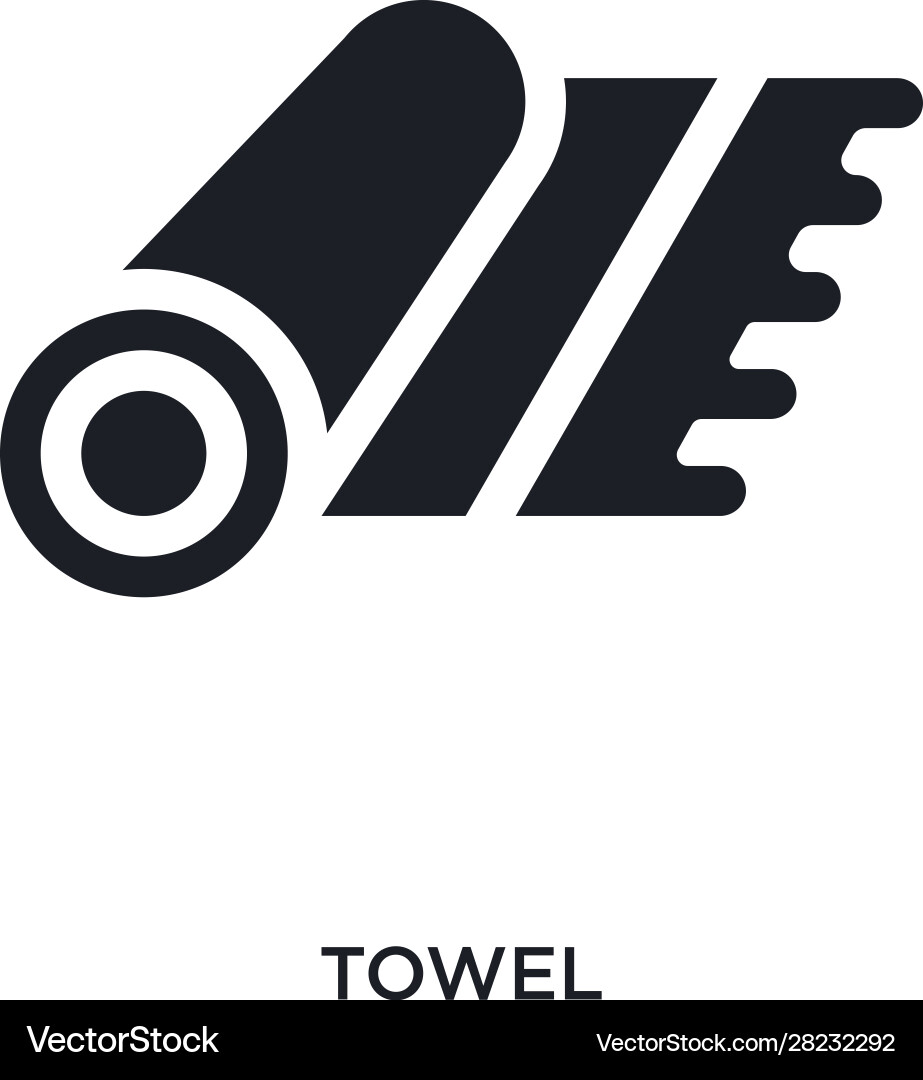 Black towel isolated icon simple element from Vector Image