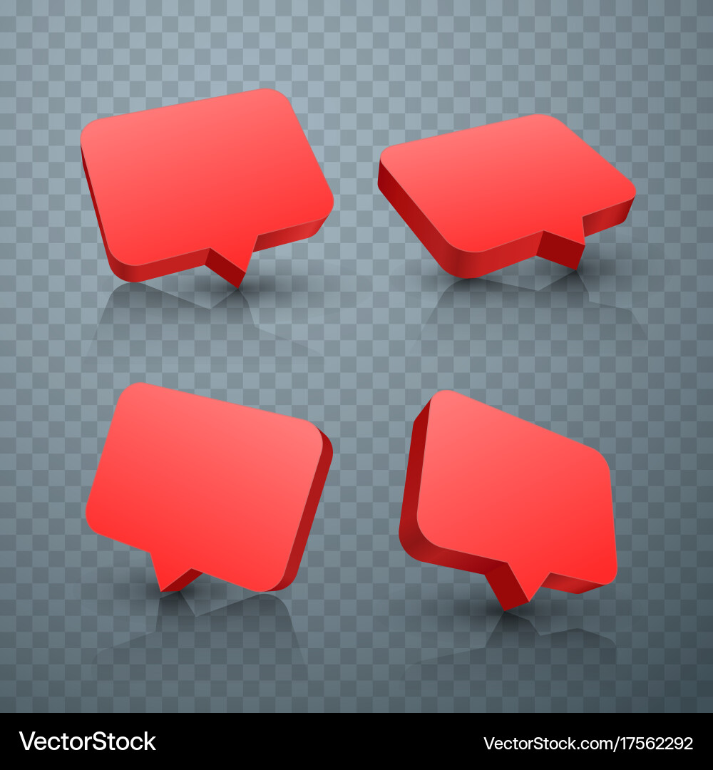 Chat red set art frame text vector image