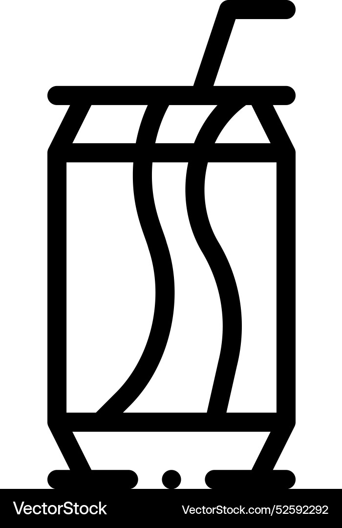 Coke icon thin linear style design isolated Coke icon thin linear style design isolated vector image
