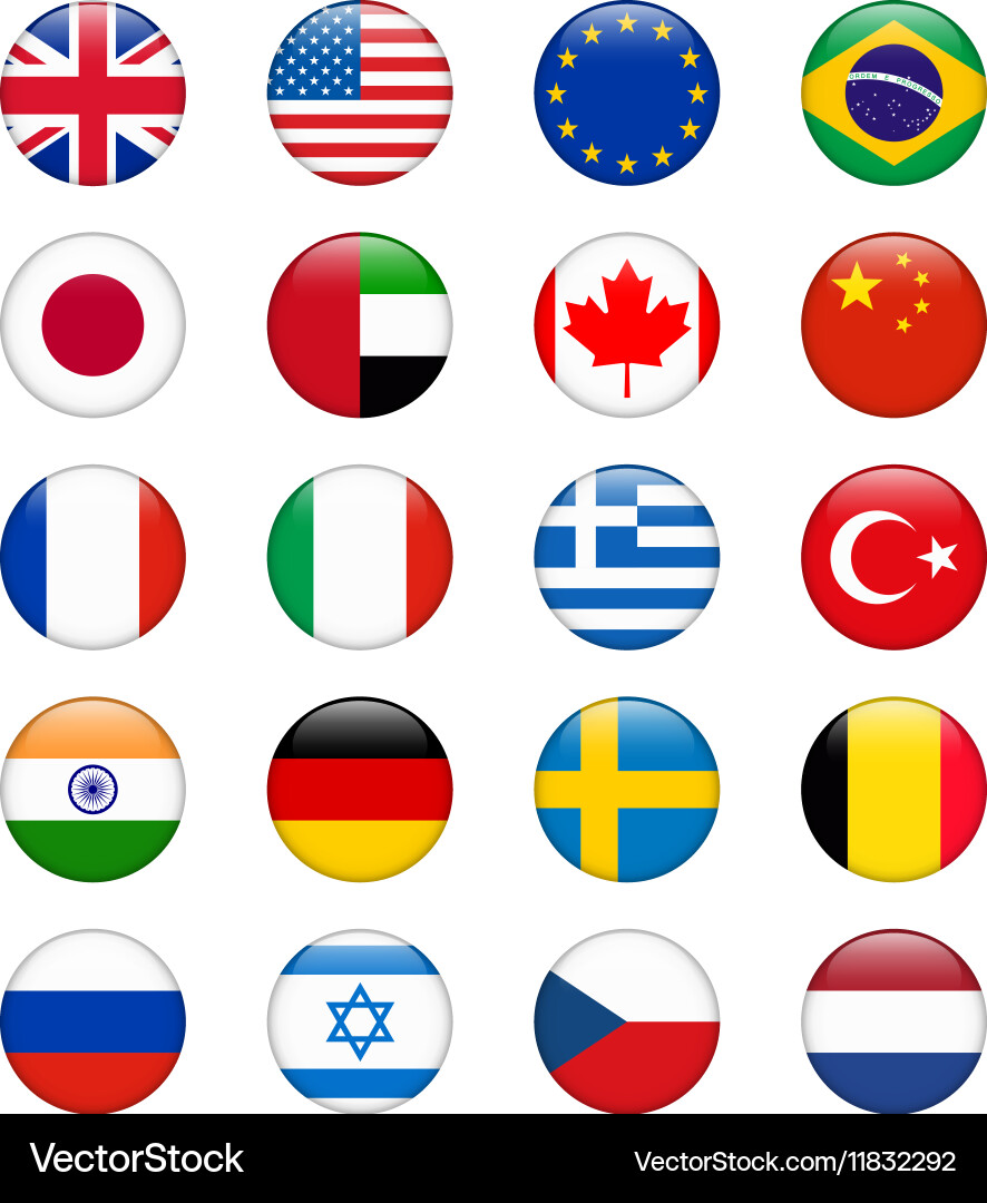 Collection of Country Flags Royalty Free Vector Image