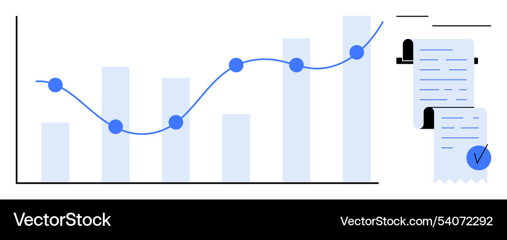 Data analytics graph with growing bar chart Data analytics graph with growing bar chart vector image