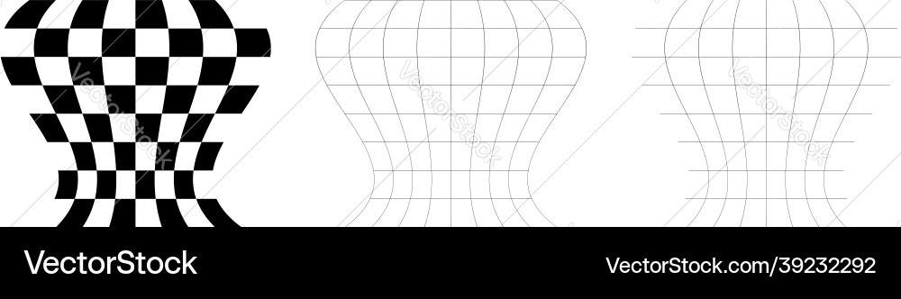 Distorted abstract geometric shape elements Vector Image