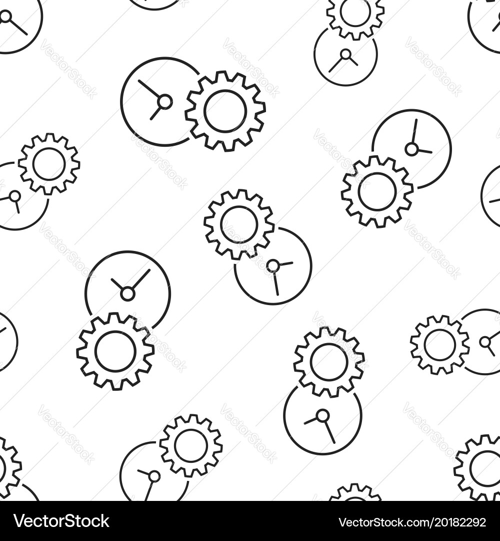 Document with gear seamless pattern background vector image