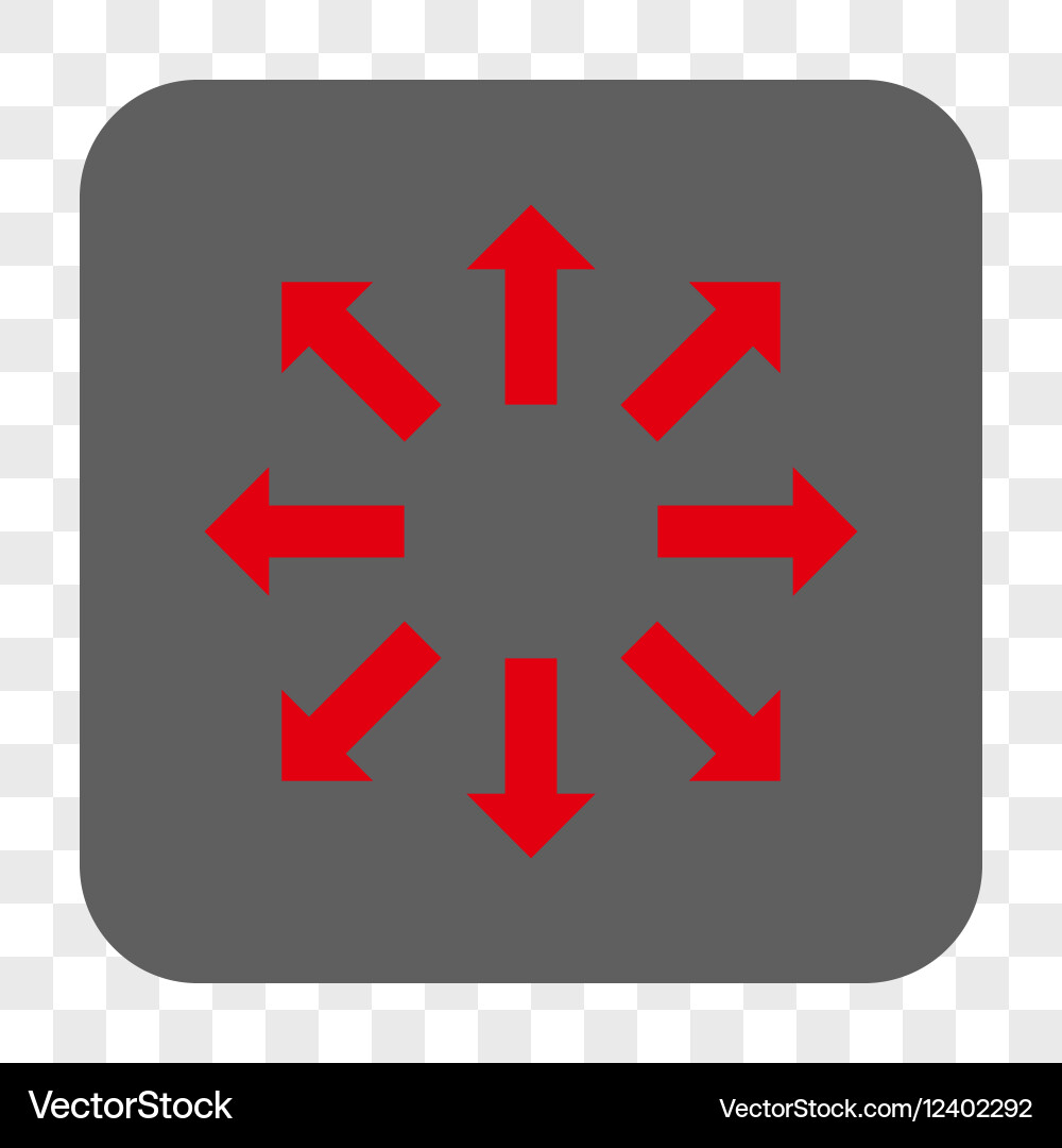 Explode arrows rounded square button vector image
