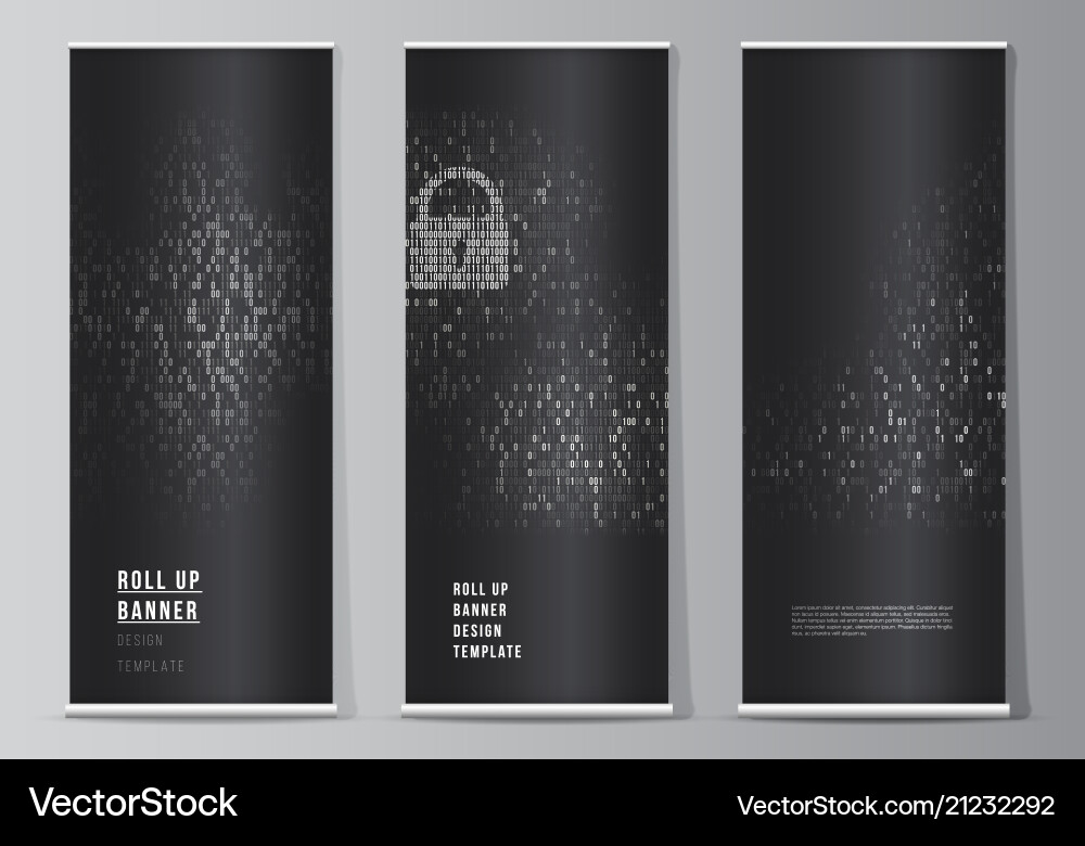 Layout von Roll-up-Bannerständer Layout von Roll-up-Bannerständer vektorbild