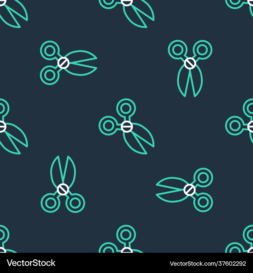 Line scissors icon isolated seamless pattern Line scissors icon isolated seamless pattern Vector Image