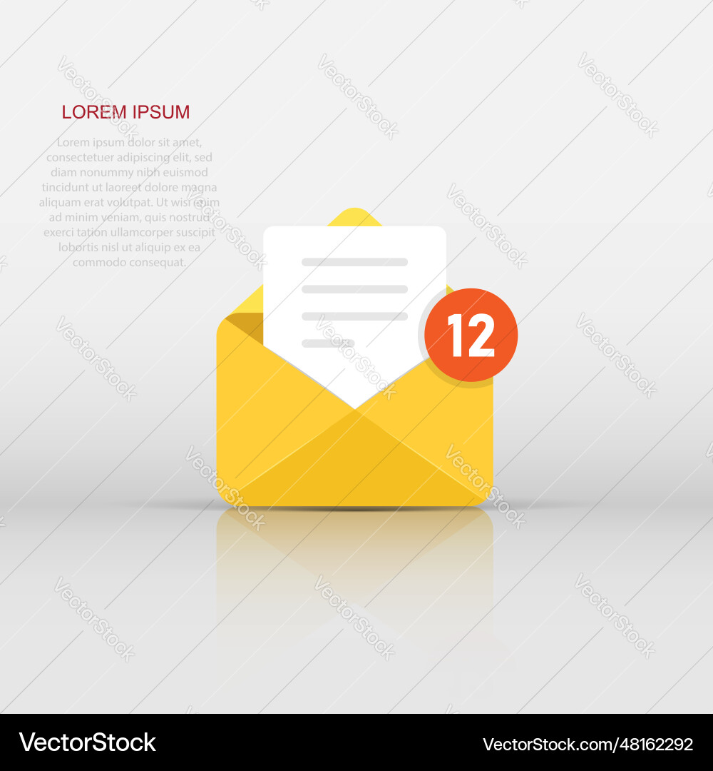 New incoming messages icon in flat style envelope New incoming messages icon in flat style envelope vector image
