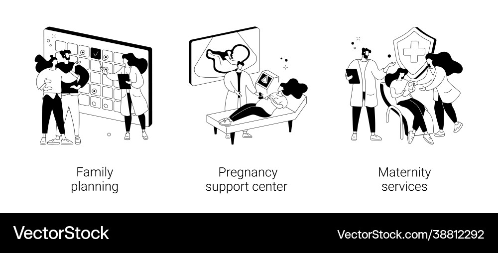 Pregnancy and birth support abstract concept Pregnancy and birth support abstract concept vector image