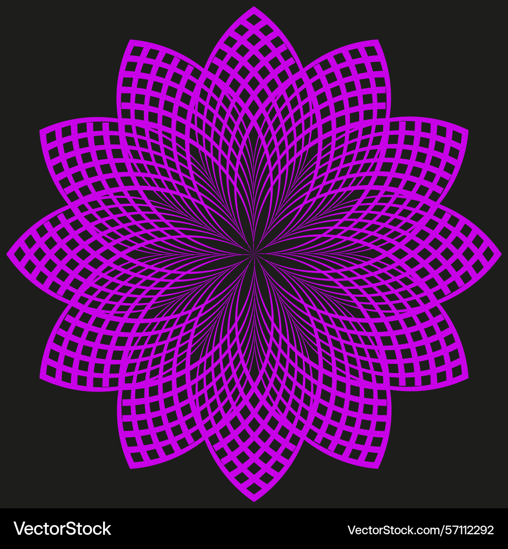 Purple spirograph bloom radial rosette pattern vector image