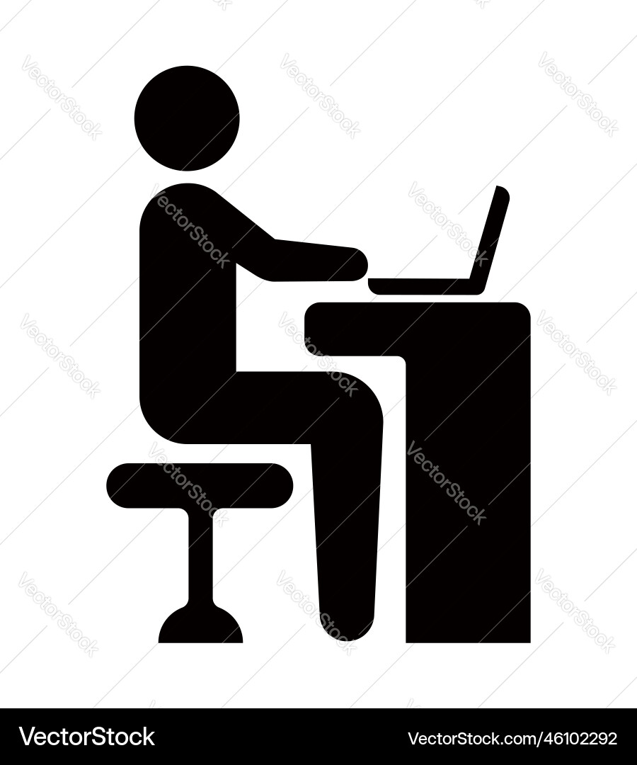 Remote working coworking freelancer icon Remote working coworking freelancer icon vector image