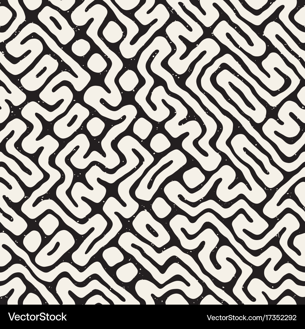 Seamless pattern with maze lines monochrome Vector Image
