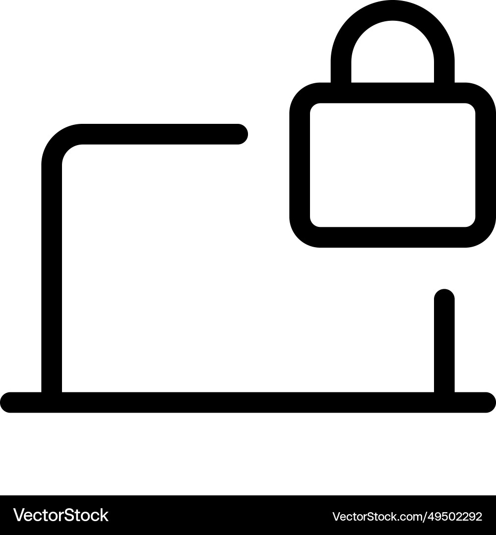 Secure laptop with built-in locking mechanism Vector Image