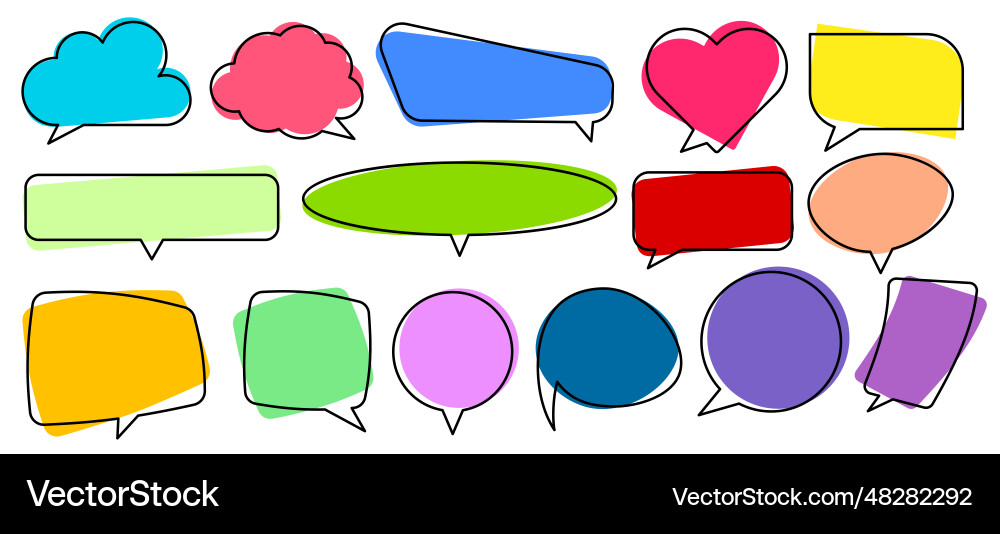 Set of empty speech bubbles different shapes vector image