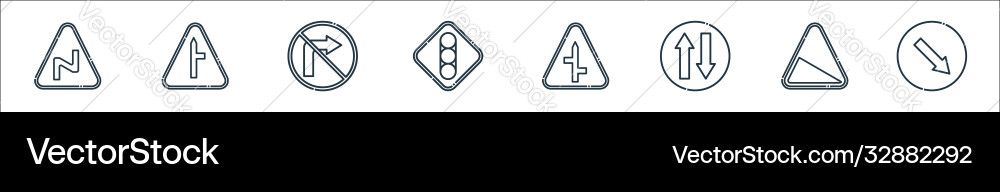 Signaling line icons linear set quality Signaling line icons linear set quality vector image