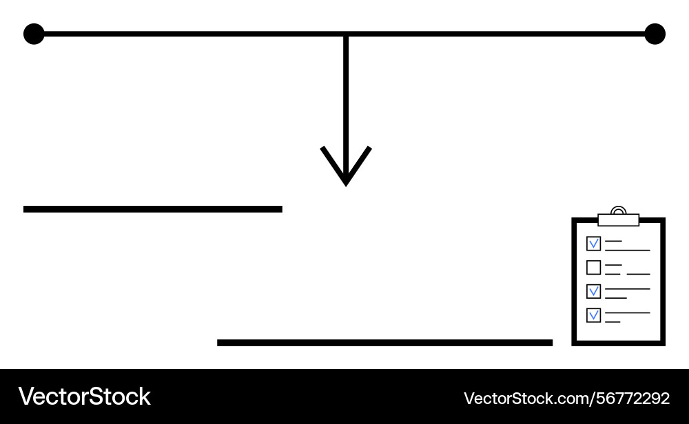Simple flowchart diagram with arrow divider lines Simple flowchart diagram with arrow divider lines vector image