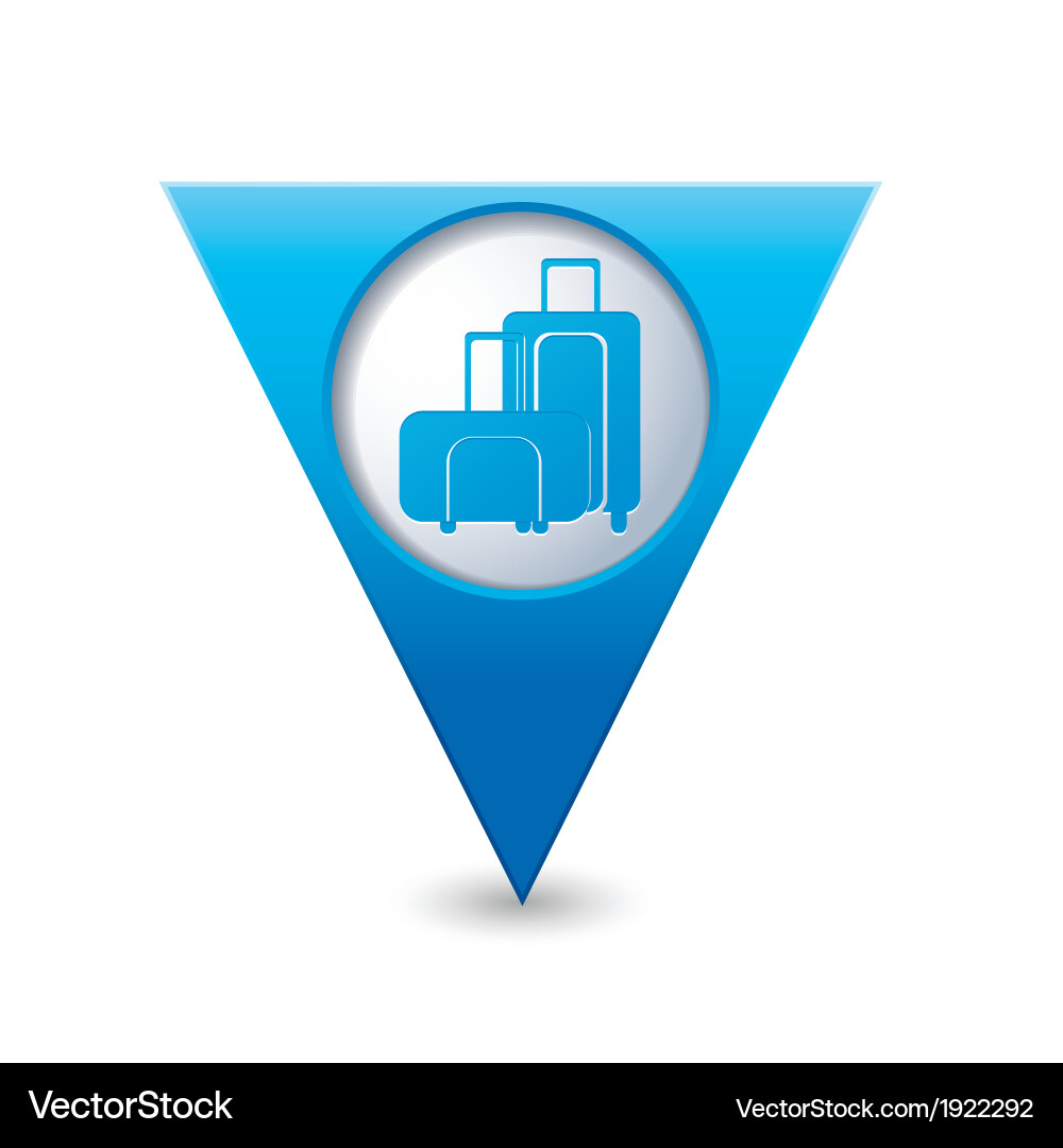 Suitcases icon map pointer blue Vector Image