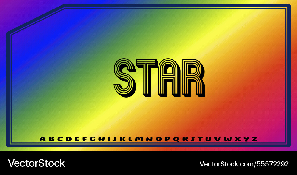 Text effects with editable colors and abstract vector image