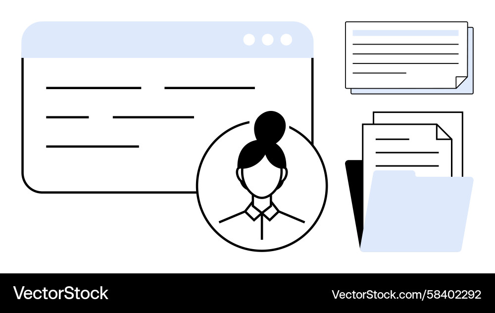 User Profile & Data Management Vector Image