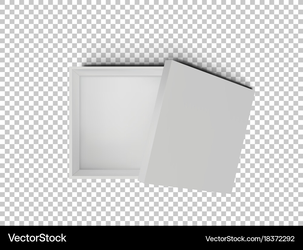 White open empty squares cardboard box isolated vector image